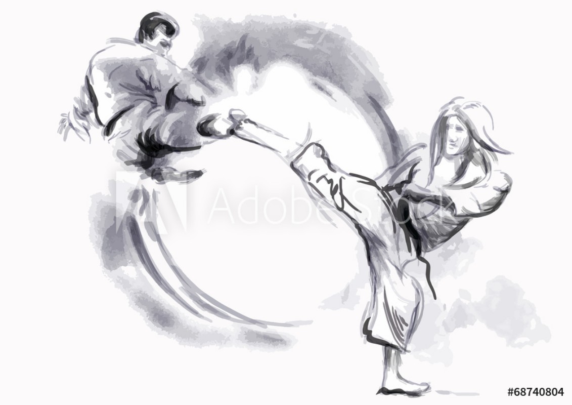 Picture of Karate - Hand drawn calligraphic vector